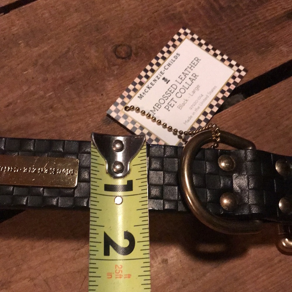 Mckenzie-Childs embossed leather L pet collar - Picture 6 of 6